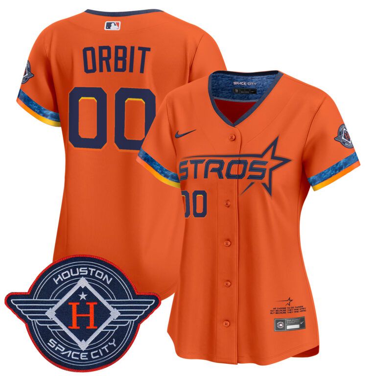 Women Houston Astros Custom orange 2025 City Connect Vapor Limited Stitched Jersey.->customized mlb jersey->Custom Jersey